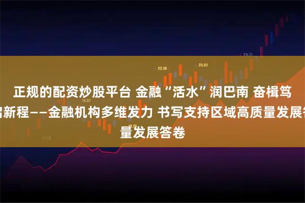 正规的配资炒股平台 金融“活水”润巴南 奋楫笃行启新程——金融机构多维发力 书写支持区域高质量发展答卷