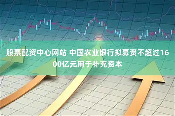 股票配资中心网站 中国农业银行拟募资不超过1600亿元用于补充资本